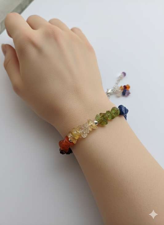 🌈 7 Chakra Anket Chip Healing Bracelet