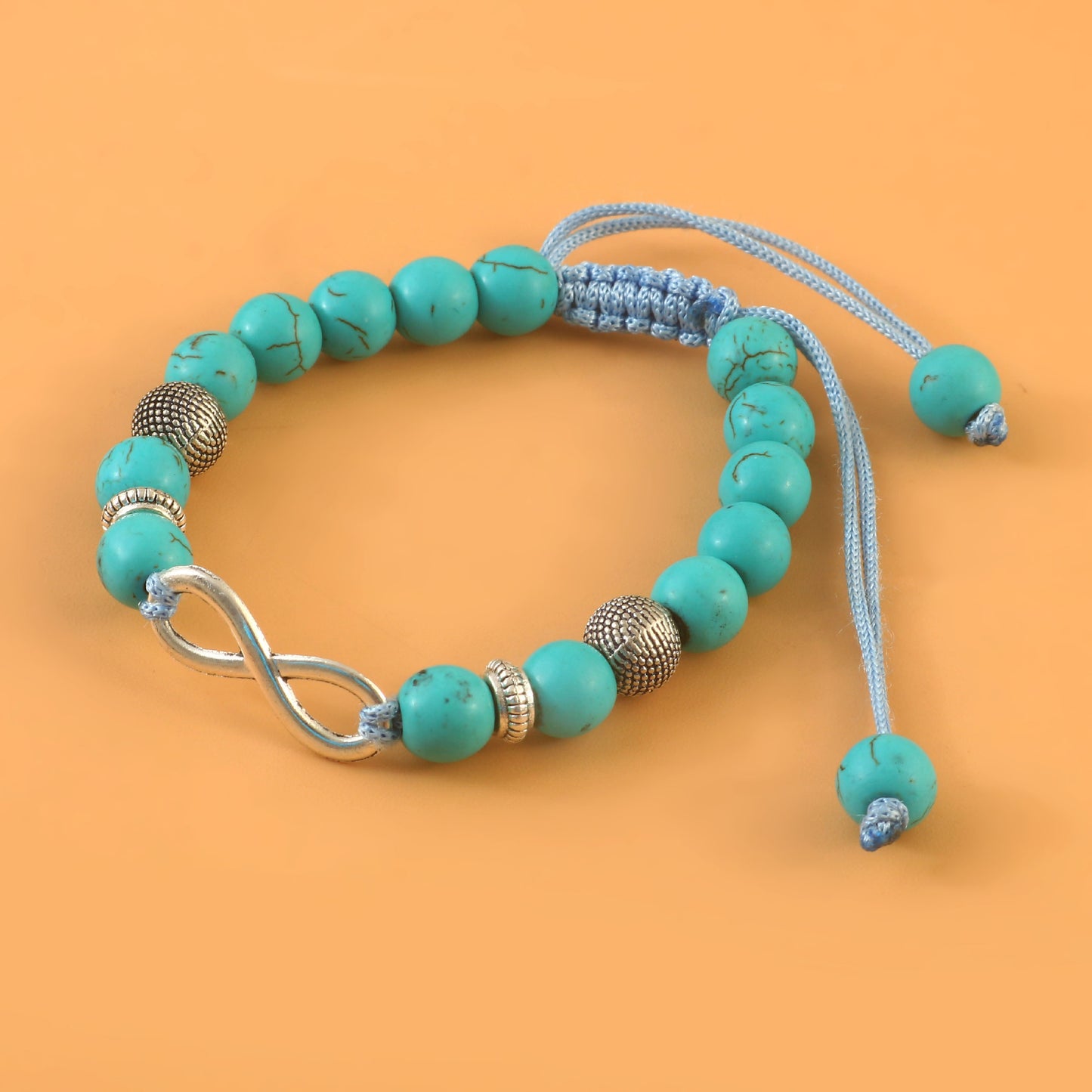 Artisan Turquoise Infinity Bracelet – Traditional Guthayi Weave