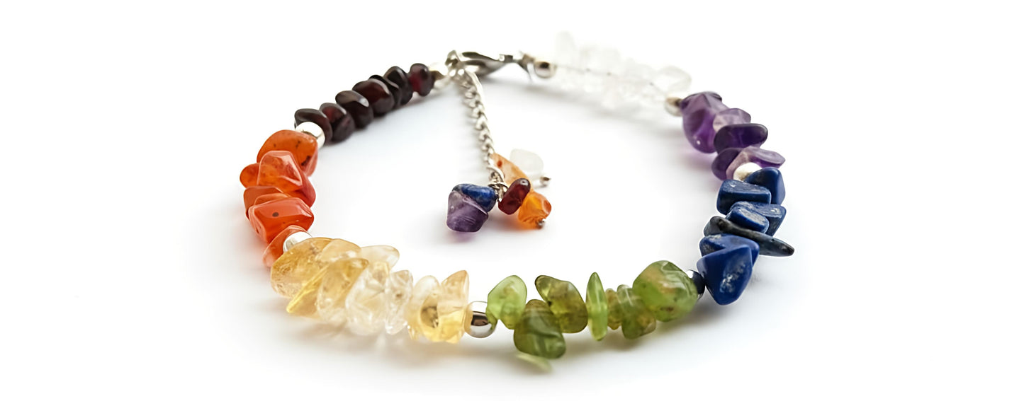 π 7 Chakra Anket Chip Healing Bracelet