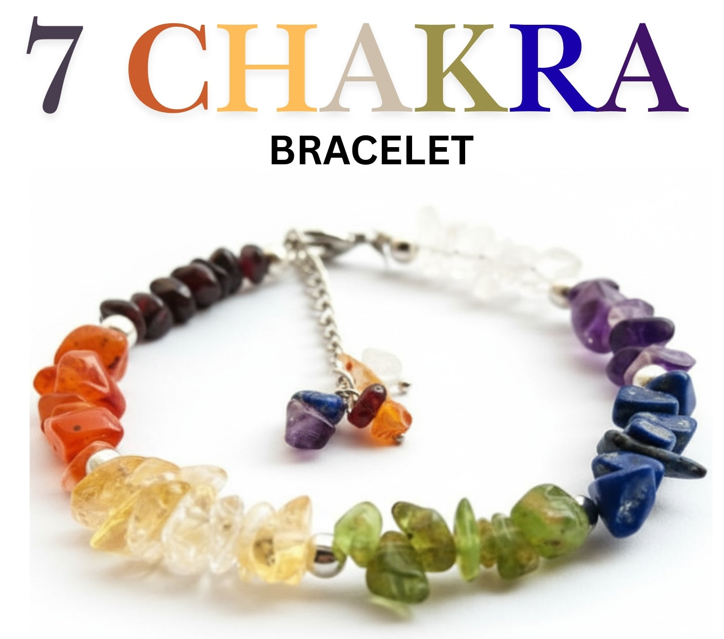 🌈 7 Chakra Anket Chip Healing Bracelet