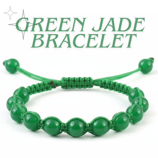 the Prosperity Knot: Green Jade Braided Thread Bracelet for Good Luck