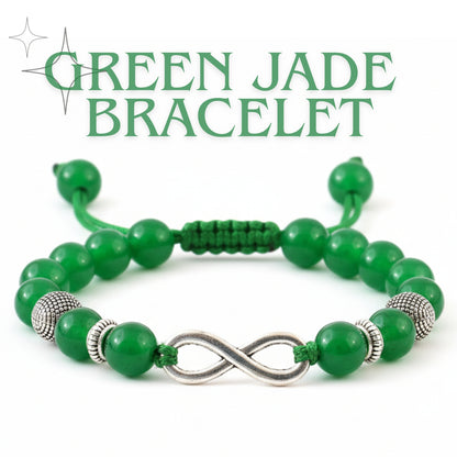 Green Jade Infinity Bracelet – Artisan Guthayi Weave