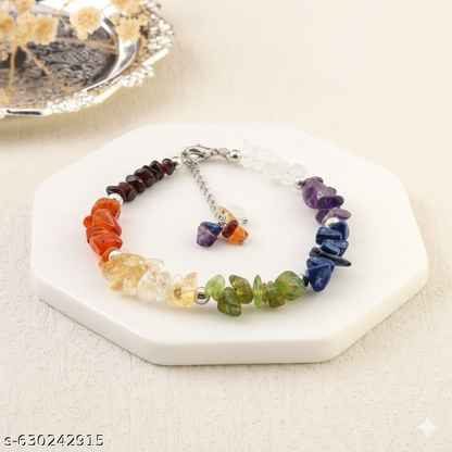🌈 7 Chakra Anket Chip Healing Bracelet
