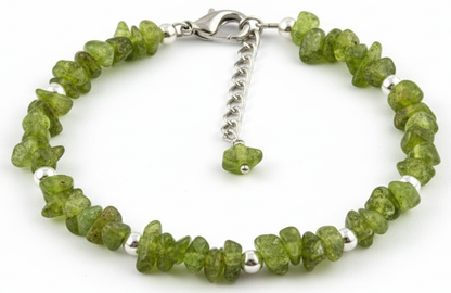 Boho Green Unakite Chip Bracelet – Earthy Natural Stone Wristlet