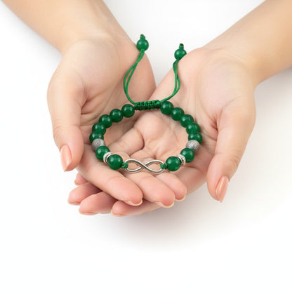 Green Jade Infinity Bracelet – Artisan Guthayi Weave