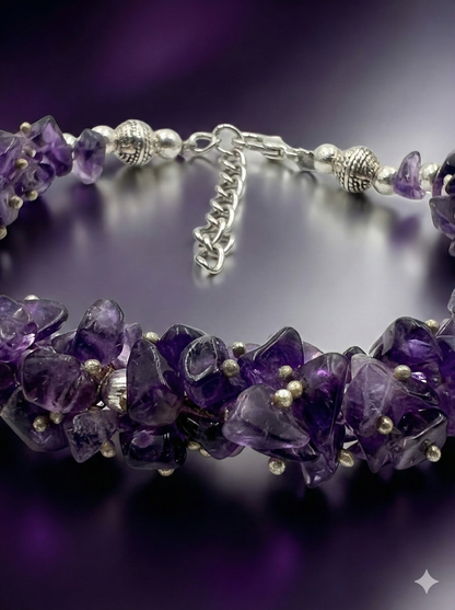 Purple Chip Amethyst Anklet – Protection, Calm & Positive Energy