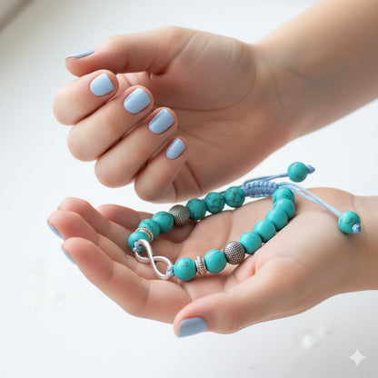 Artisan Turquoise Infinity Bracelet – Traditional Guthayi Weave