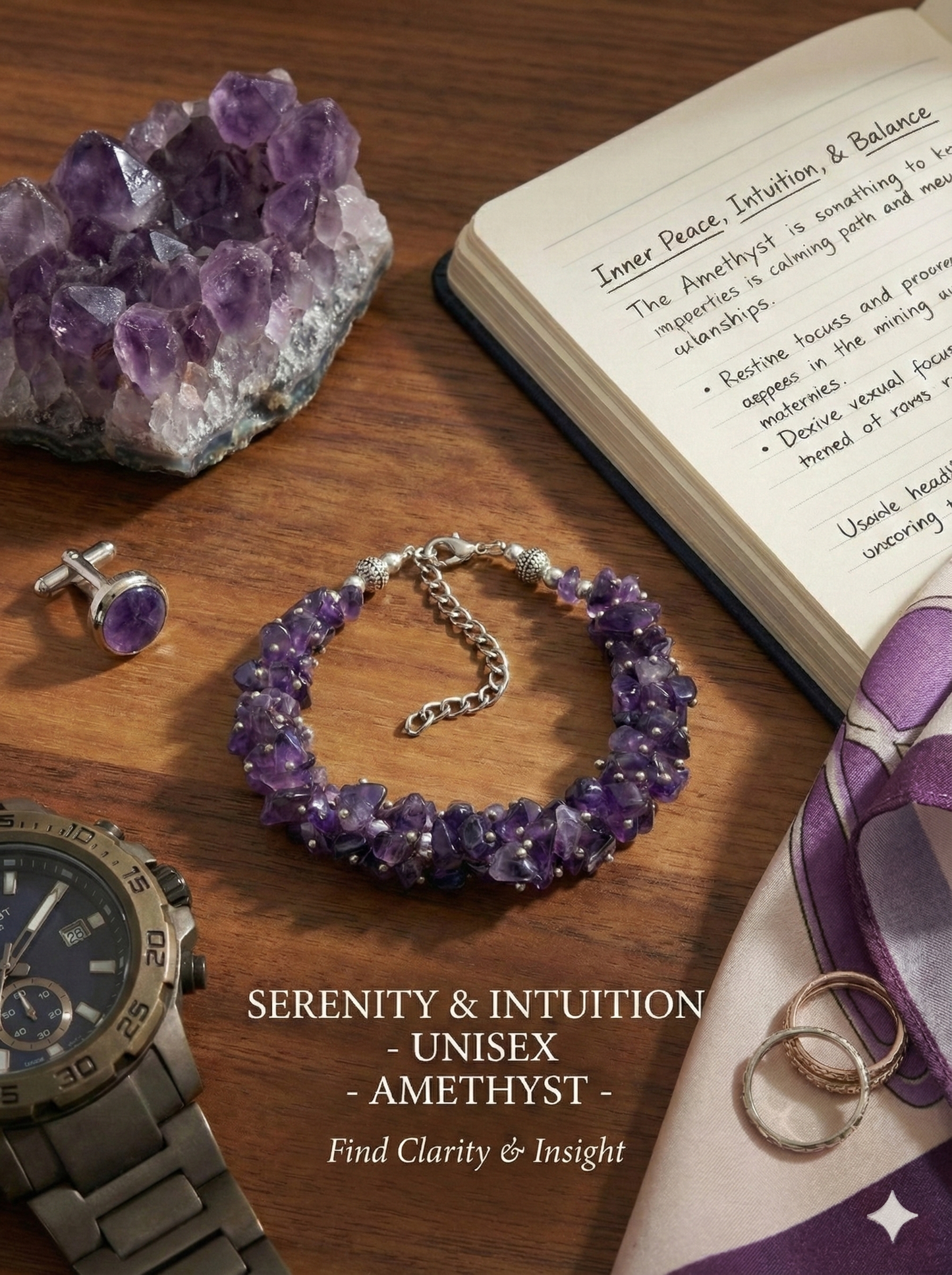 Purple Chip Amethyst Anklet – Protection, Calm & Positive Energy