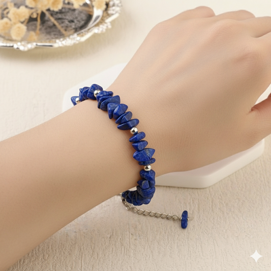 Blue Lapis Lazuli Crystal Chip Bracelet