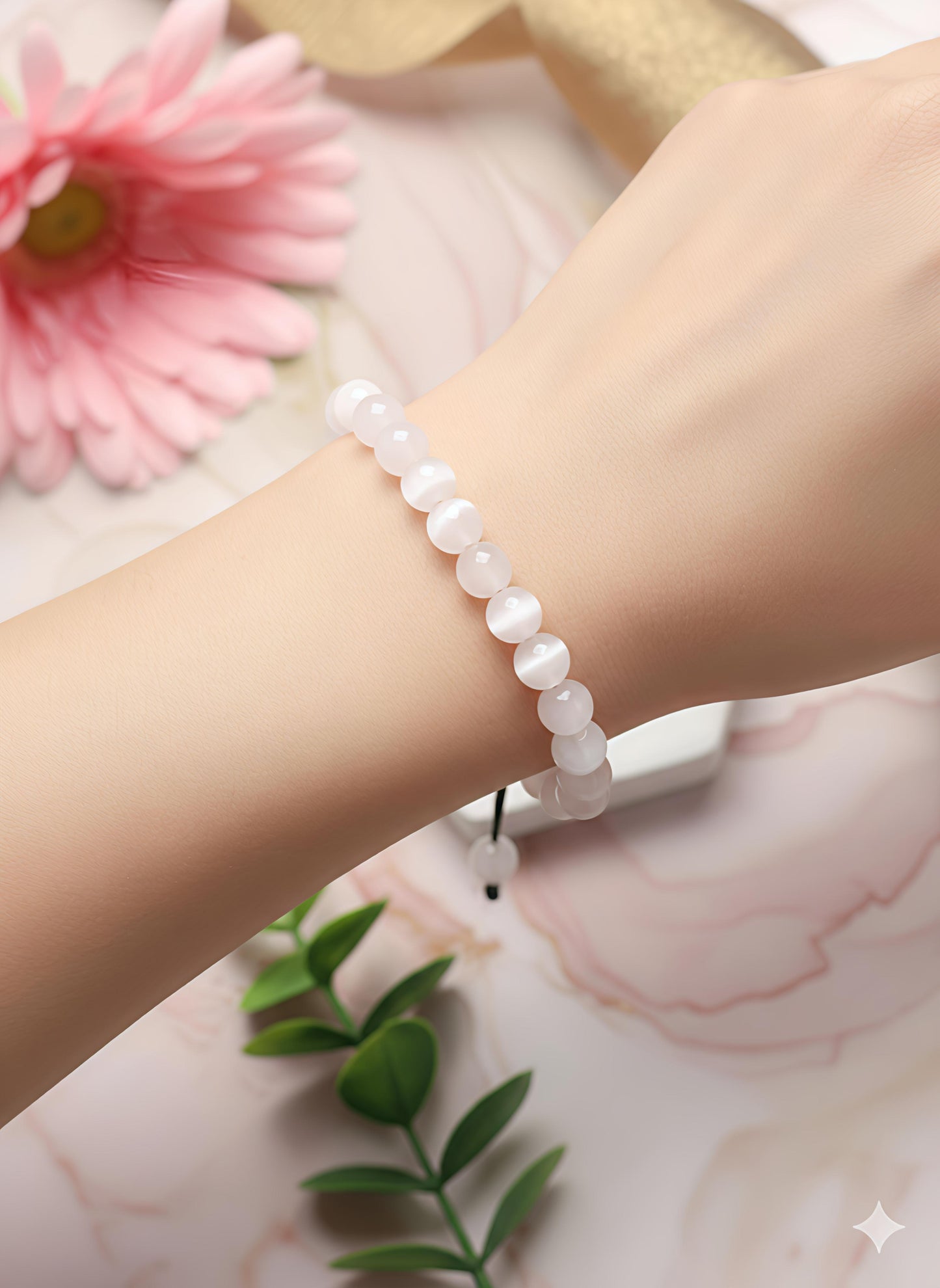 "Liquid Light" Pure Selenite Bracelet | Mental Clarity & Aura Cleansing