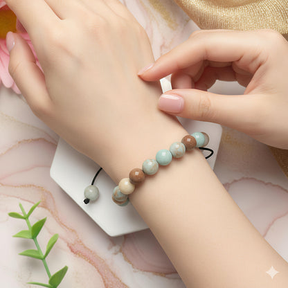 Natural Amazonite Beaded Bracelet