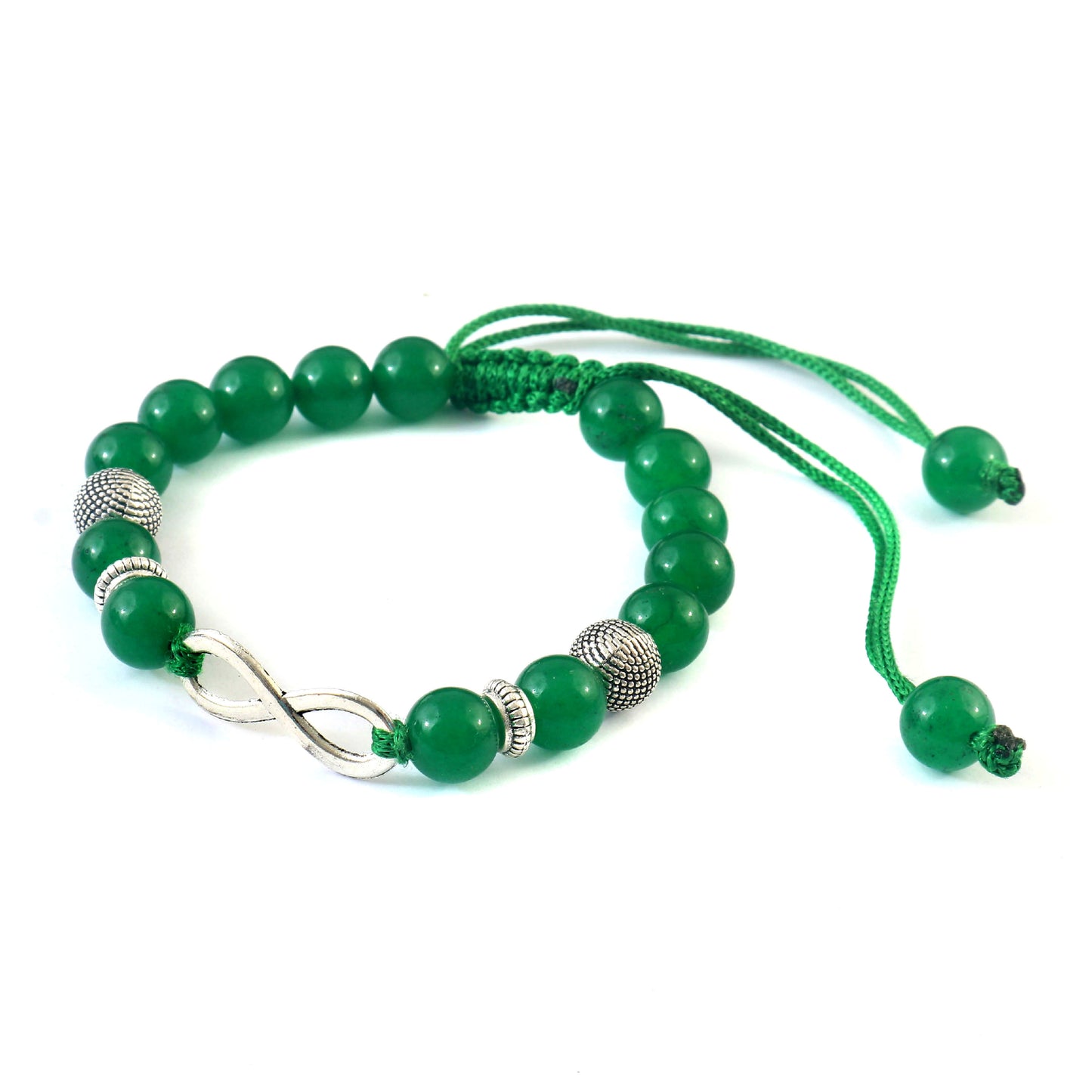 Green Jade Infinity Bracelet – Artisan Guthayi Weave