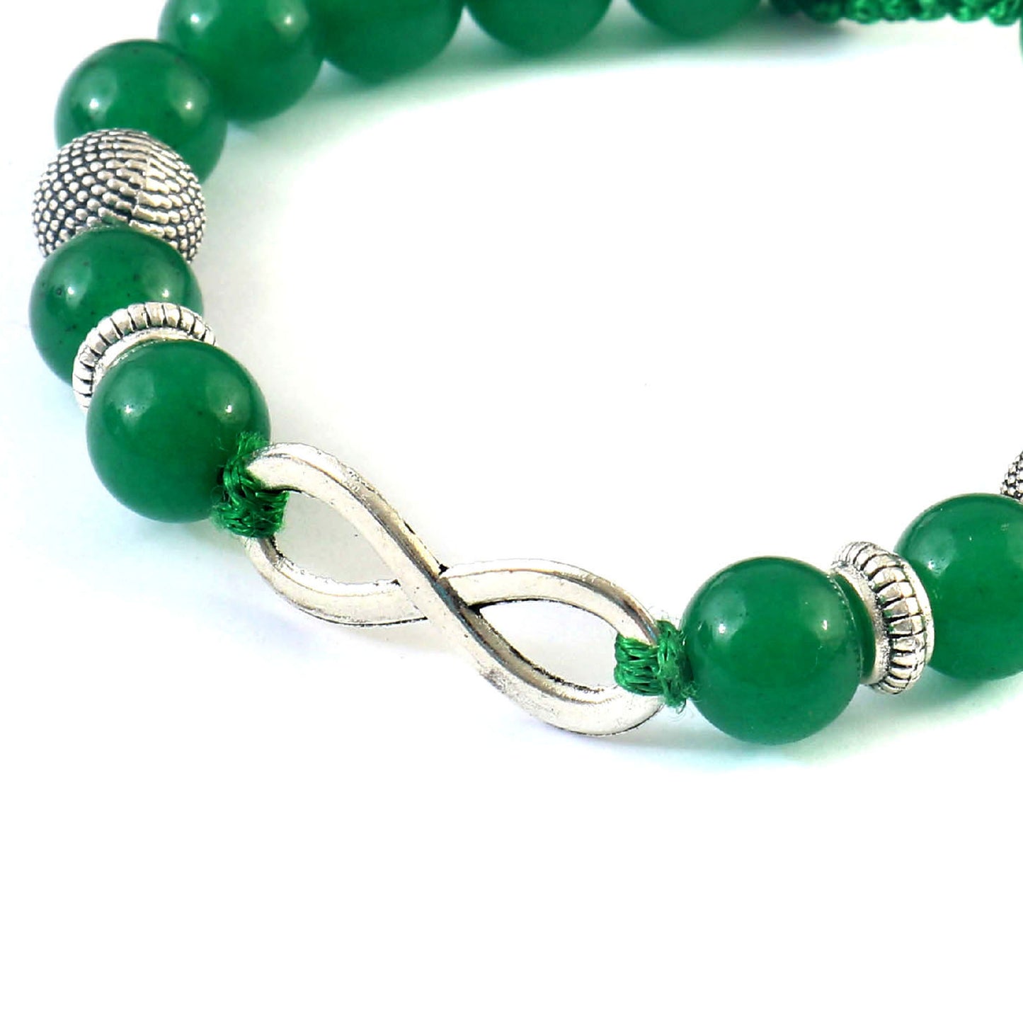Green Jade Infinity Bracelet – Artisan Guthayi Weave