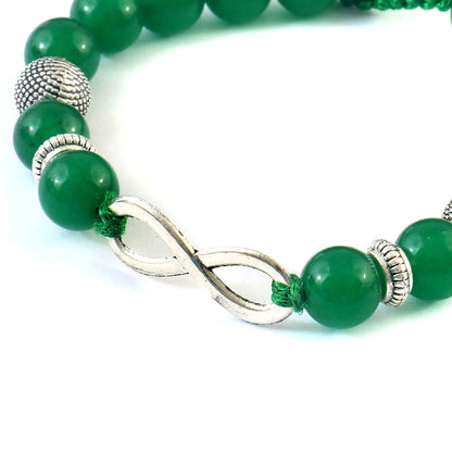 Green Jade Infinity Bracelet – Artisan Guthayi Weave