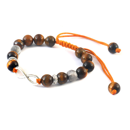 Natural Tiger Eye Guthayi Infinity Bracelet