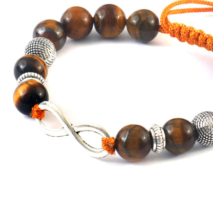 Natural Tiger Eye Guthayi Infinity Bracelet