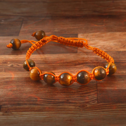 The Voyager: Braided Tiger Eye Guthayi Stone Bracelet (Unisex)