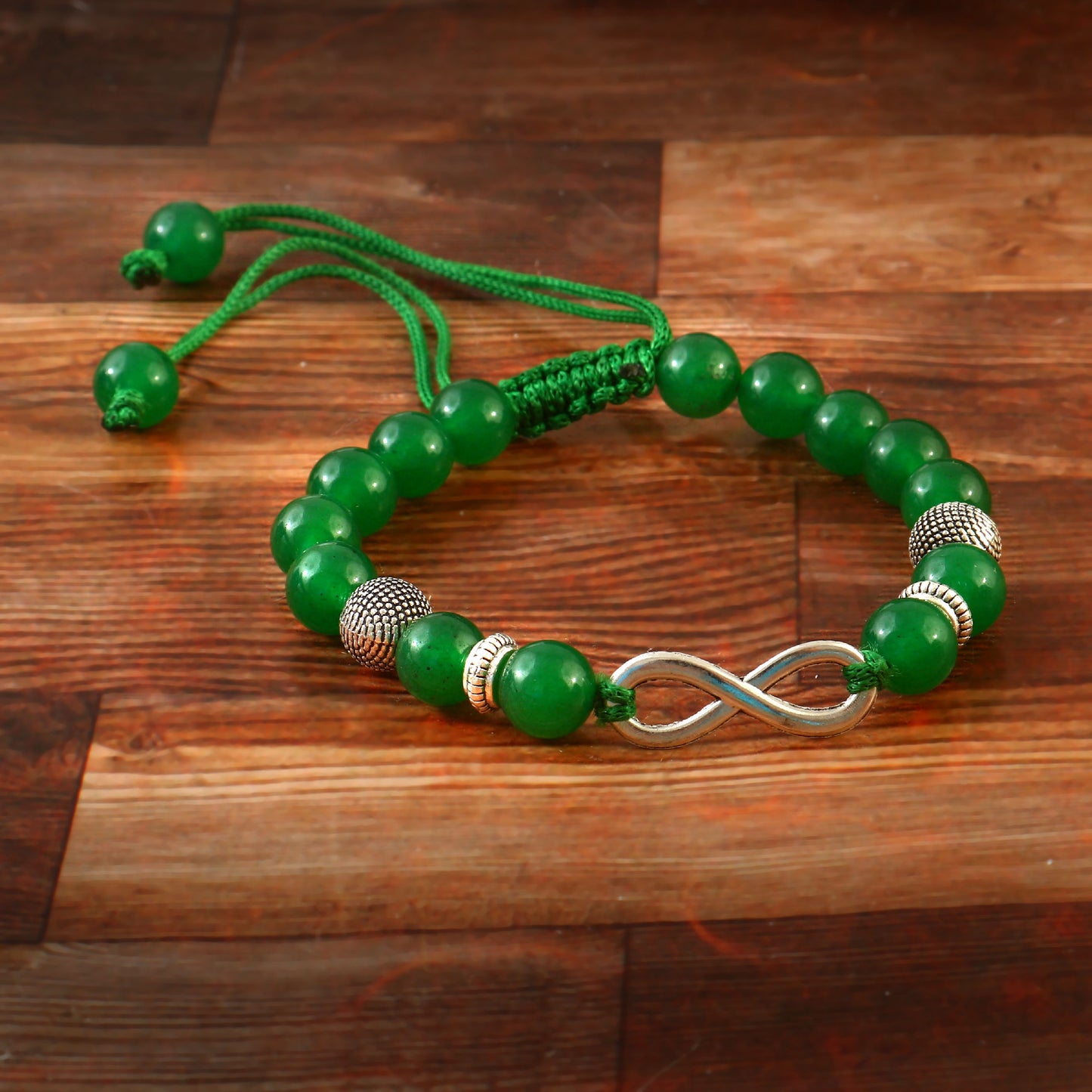 Green Jade Infinity Bracelet – Artisan Guthayi Weave