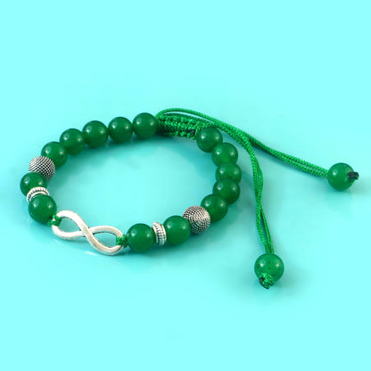 Green Jade Infinity Bracelet – Artisan Guthayi Weave