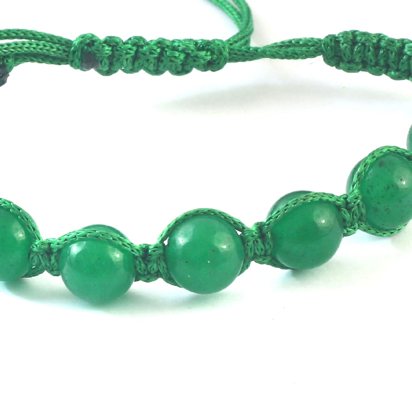 the Prosperity Knot: Green Jade Braided Thread Bracelet for Good Luck
