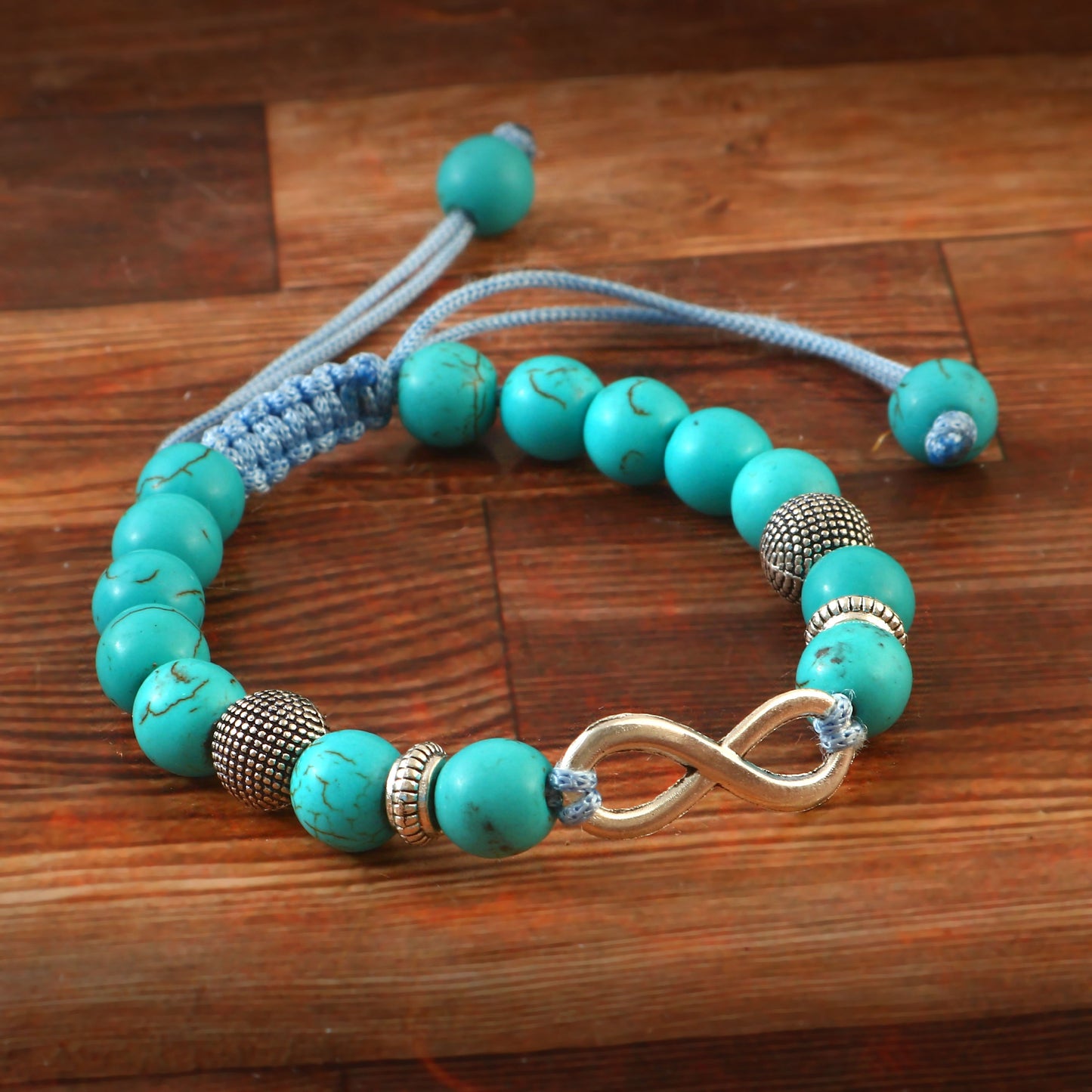 Artisan Turquoise Infinity Bracelet – Traditional Guthayi Weave