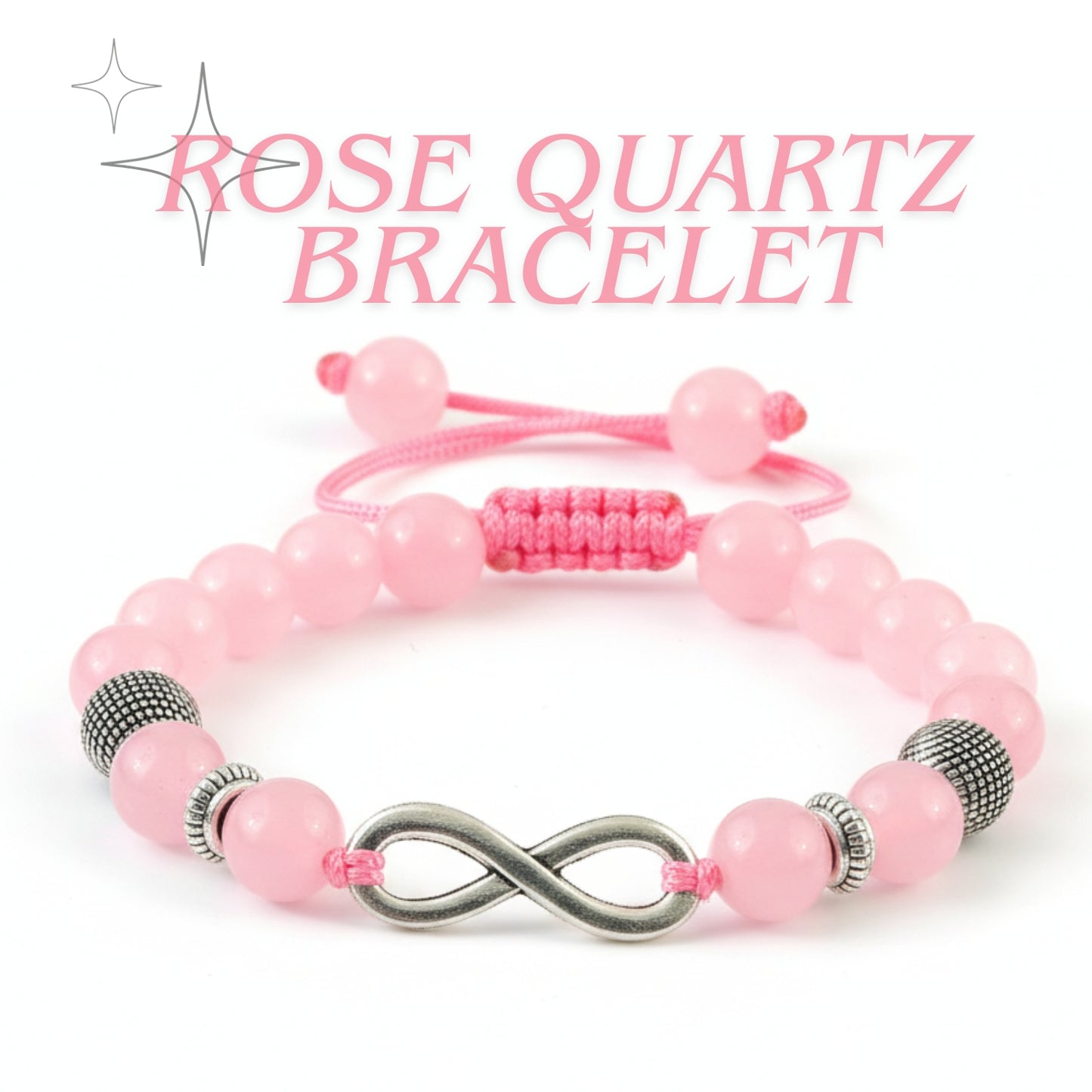 The Eternal Love Bracelet: Rose Quartz Guthayi with Infinity Charm