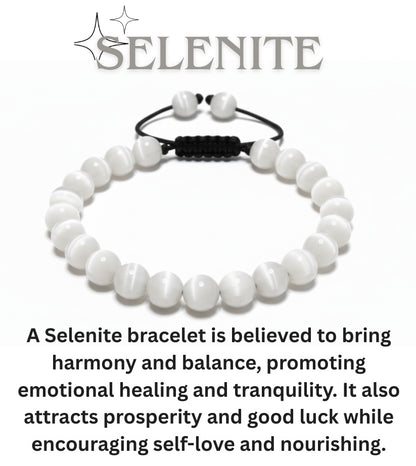 "Liquid Light" Pure Selenite Bracelet | Mental Clarity & Aura Cleansing